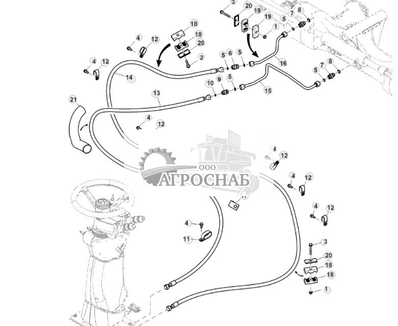 Гидравлические шланги рулевого управления, левая сторона, 4WD, HillMaster™ - ST831895 134.jpg